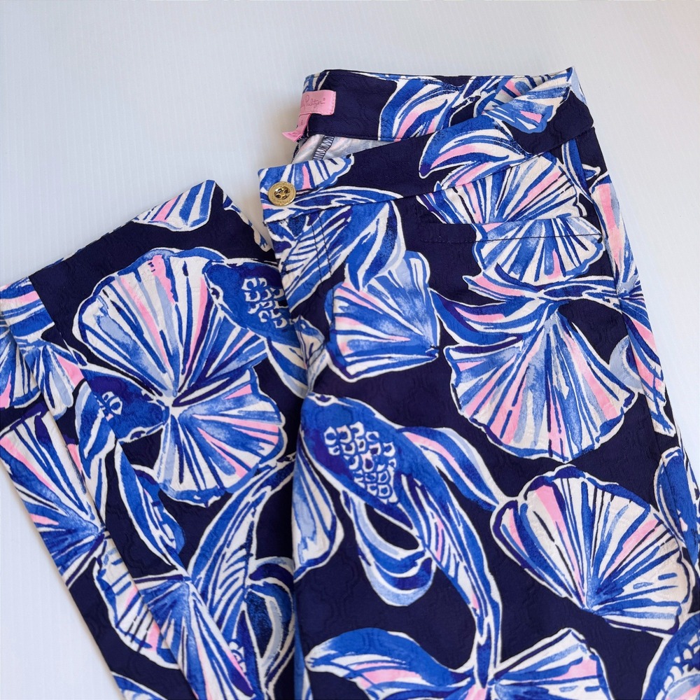 Lilly‎ Pulitzer Kelly Skinny Ankle Pants Reel Life Koi Fish Pants Women's Size 6